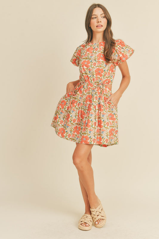Megan Floral Cutout Dress